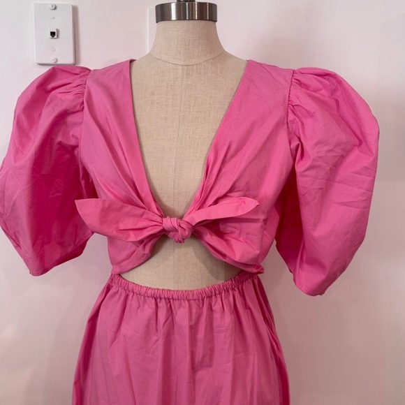 WAYF Pink Cut-Out Midi Dress Peggy - Picture 6 of 9